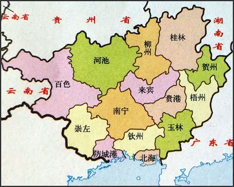 中国广西地图